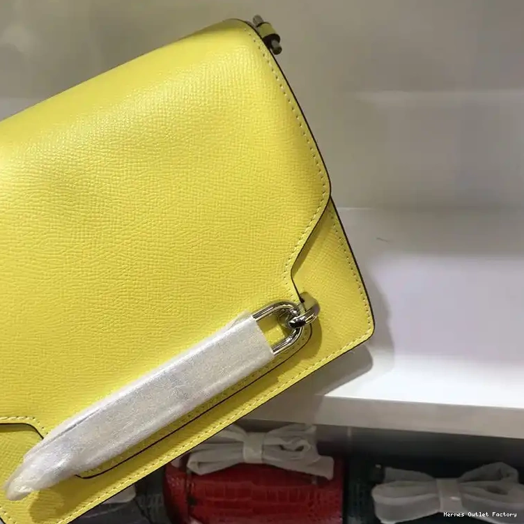 Cheap Epsom Yellow Hardware Bag In Roulis Palladium Hermes Leather 0416